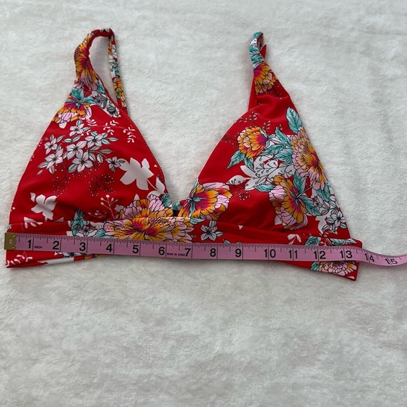 Raisins Maya Bay Red and White Floral Miami Printed Halter Bikini  Two Piece Set - Picture 2 of 13